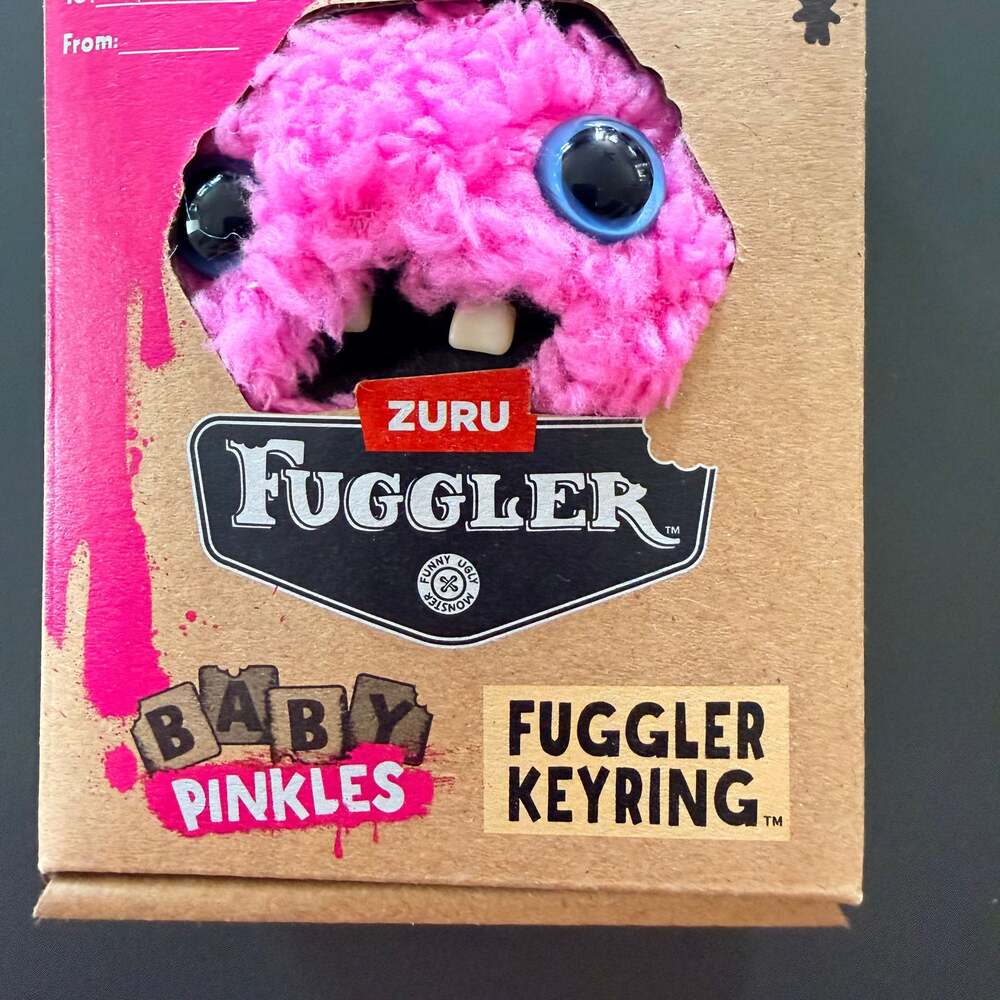 Zuru Fuggler Baby Pinkles Keyring Pink Funny Ugly Monster Plush